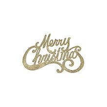 Load image into Gallery viewer, Elegant Merry Christmas Hanging Sign 26cm by 18cm with Gold Ribbon for Hanging In Rose Gold, Gold, Silver, Red, or Blue