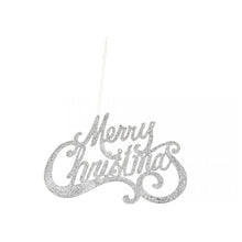 Load image into Gallery viewer, Elegant Merry Christmas Hanging Sign 26cm by 18cm with Gold Ribbon for Hanging In Rose Gold, Gold, Silver, Red, or Blue