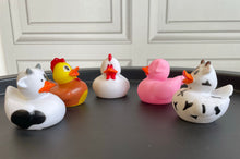 Load image into Gallery viewer, Farmyard Ducks, Set of 4 Farm Animal Rubber Ducks. 'Farmyard Ducks' from Ducks in Disguise