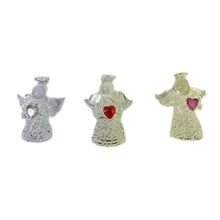 Load image into Gallery viewer, Beautiful Clear Glass Angel With Bright Jewel Heart Gemstone for Christmas Décor, Cake Topper, Table Place Settings and more