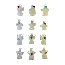 Load image into Gallery viewer, Beautiful Clear Glass Angel With Bright Jewel Heart Gemstone for Christmas Décor, Cake Topper, Table Place Settings and more