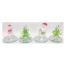 Load image into Gallery viewer, Ornamental Glass Santa, Tree Or Snowman On A Mirror Base - Christmas Decorations Or Gifts