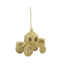 Load image into Gallery viewer, Sparkly Fairy Tale Carriage Hanging Decoration for your Christmas Tree in Red, Gold, Blue, Silver, or Rose Gold