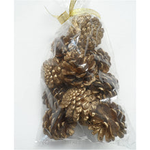 Load image into Gallery viewer, Pack Of 12 Gold Christmas Pine Cones For Decoration Or Craft