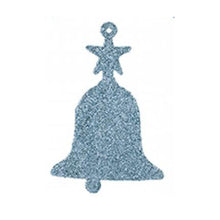 Load image into Gallery viewer, Glitter Ice Blue Hanging Christmas Decorations or Craft or Present Toppers: Trees, Bells, Reindeer, Snowflakes