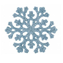 Load image into Gallery viewer, Glitter Ice Blue Hanging Christmas Decorations or Craft or Present Toppers: Trees, Bells, Reindeer, Snowflakes