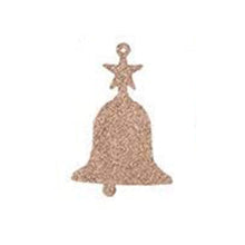Load image into Gallery viewer, Glitter Rose Gold Hanging Christmas Decorations or Craft or Present Toppers: Trees, Bells, Reindeer, Snowflakes