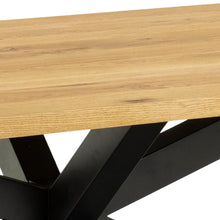 Load image into Gallery viewer, Heaven Rectangle Large Oak Dining Table Solid Metal Base 6-10 Seats 220x90x75.5