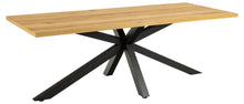 Load image into Gallery viewer, Heaven Rectangle Large Oak Dining Table Solid Metal Base 6-10 Seats 220x90x75.5