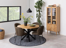 Load image into Gallery viewer, Heaven Round Wild Oak Dining Table 120cm Large Designer Furniture Solid Metal Base