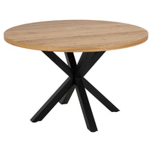 Load image into Gallery viewer, Heaven Round Wild Oak Dining Table 120cm Large Designer Furniture Solid Metal Base