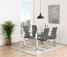 Load image into Gallery viewer, Kante Glass Top Dining Table With Stylish Chrome Legs 180cm