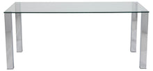 Load image into Gallery viewer, Kante Glass Top Dining Table With Stylish Chrome Legs 180cm