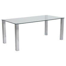 Load image into Gallery viewer, Kante Glass Top Dining Table With Stylish Chrome Legs 180cm
