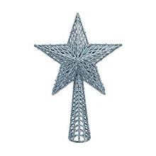 Load image into Gallery viewer, Large Glitter Christmas Star Tree Topper with Spring Base 25 x 36cm in Red, Gold, Blue, Silver, or Rose Gold