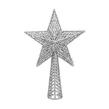 Load image into Gallery viewer, Large Glitter Christmas Star Tree Topper with Spring Base 25 x 36cm in Red, Gold, Blue, Silver, or Rose Gold