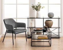 Load image into Gallery viewer, Lima Large Grey Upholstered Velvet Fabric Chair , A Perfect Lounge Armchair