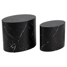 Load image into Gallery viewer, Mice Coffee Side Table Set In Beautiful Black Marble 2pcs 33x48x40cm