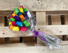 Load image into Gallery viewer, Bouquet Of 24 Mixed Bright Wooden Roses - Rainbow