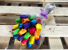 Load image into Gallery viewer, Bouquet Of 24 Mixed Bright Wooden Roses - Rainbow
