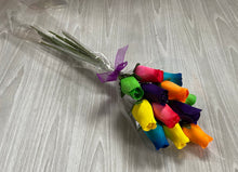 Load image into Gallery viewer, Bouquet of 12 Mixed Bright Colours Wooden Roses - Rainbow