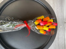 Load image into Gallery viewer, Bouquet of 12 Mixed Yellow and Red Wooden Roses - Sunset