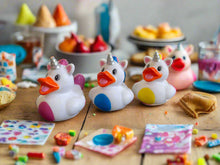 Load image into Gallery viewer, Unicorn Ducks, Set of 6 Rubber Unicorn Ducks in Bright Colours. 'Unicorn Ducks' from Ducks in Disguise