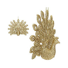 Load image into Gallery viewer, Sparkly Peacock All Over Glitter Hanging Decoration for your Christmas Tree in Red, Gold, Blue, Silver, or Rose Gold
