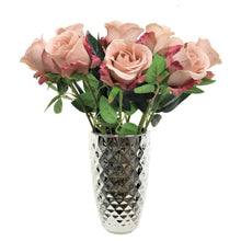 Load image into Gallery viewer, Large Chrome Pineapple Textured Vase Geometric Silver Coloured Flower Vase