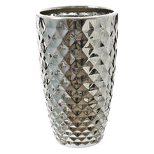 Load image into Gallery viewer, Large Chrome Pineapple Textured Vase Geometric Silver Coloured Flower Vase
