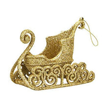 Load image into Gallery viewer, Glitter Sleigh Hanging Christmas Tree Decoration in Red, Gold, Blue, Silver, or Rose Gold
