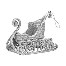 Load image into Gallery viewer, Glitter Sleigh Hanging Christmas Tree Decoration in Red, Gold, Blue, Silver, or Rose Gold