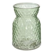 Load image into Gallery viewer, Small Modern Shaped Vase Lattice Texture Glass Vase 13cm x 9cm, Pastel Pink, Green, or Clear