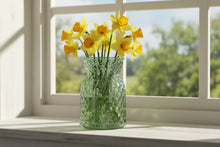 Load image into Gallery viewer, Small Modern Shaped Vase Lattice Texture Glass Vase 13cm x 9cm, Pastel Pink, Green, or Clear