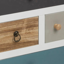 Load image into Gallery viewer, Stylish Thais White Bed Side Table In On Trend Multicoloured Design 36x30x59cm