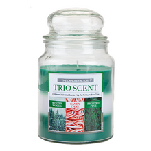 Load image into Gallery viewer, Christmas Three Tier Winter Scented 18oz Trio Jar Candle in 3 Festive Fragrances