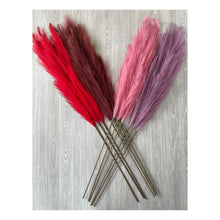 Load image into Gallery viewer, Large Faux Pampas Grass 6 Stems 115cm Tall Fluffy Artificial Dried Flower Décor Many Colours