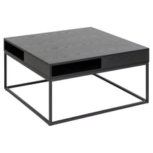Load image into Gallery viewer, Willford Black Spacious Storage Coffee Table With Shelf And Drawer 80 cm