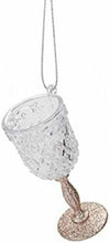 Load image into Gallery viewer, Wine Glass Christmas Tree Glitter Decoration, Glass look Acrylic Hanging in Blue, Rose Gold, Champagne Gold, or Silver