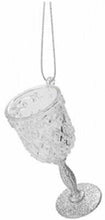 Load image into Gallery viewer, Wine Glass Christmas Tree Glitter Decoration, Glass look Acrylic Hanging in Blue, Rose Gold, Champagne Gold, or Silver
