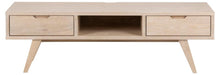 Load image into Gallery viewer, A-Line TV Unit With 2 Drawers And Shelf In White Oiled Oak 150x40x45cm