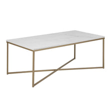 Load image into Gallery viewer, Alisma Rectangle Marble Coffee Table With Brass Base 120 x 60 cm
