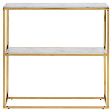 Load image into Gallery viewer, Alisma Console Table With White Marble Look Glass Top 79.5x26x80.5cm