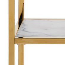 Load image into Gallery viewer, Alisma Console Table With White Marble Look Glass Top 79.5x26x80.5cm