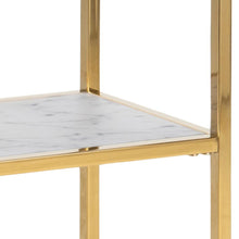 Load image into Gallery viewer, Alisma Console Table With White Marble Look Glass Top 79.5x26x80.5cm