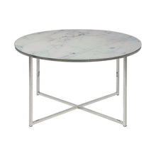 Load image into Gallery viewer, Alisma Coffee Table In A Choice Of Silver, Gold Or Black Metal Frame 80cm
