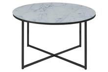 Load image into Gallery viewer, Alisma Coffee Table In A Choice Of Silver, Gold Or Black Metal Frame 80cm