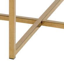 Load image into Gallery viewer, Alisma Square Side Table With A White Marble Look Top And Gold Base 50cm