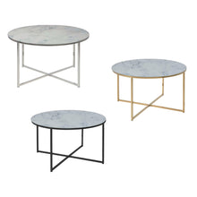 Load image into Gallery viewer, Alisma Coffee Table In A Choice Of Silver, Gold Or Black Metal Frame 80cm