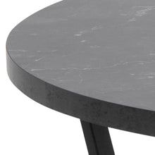 Load image into Gallery viewer, Amble Coffee Table In Black Melamine Marble Finish And Metal Base 77cm